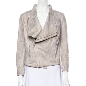 SW3 Bespoke Vegan Suede Snake Print Moto Jacket